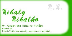 mihaly mihalko business card